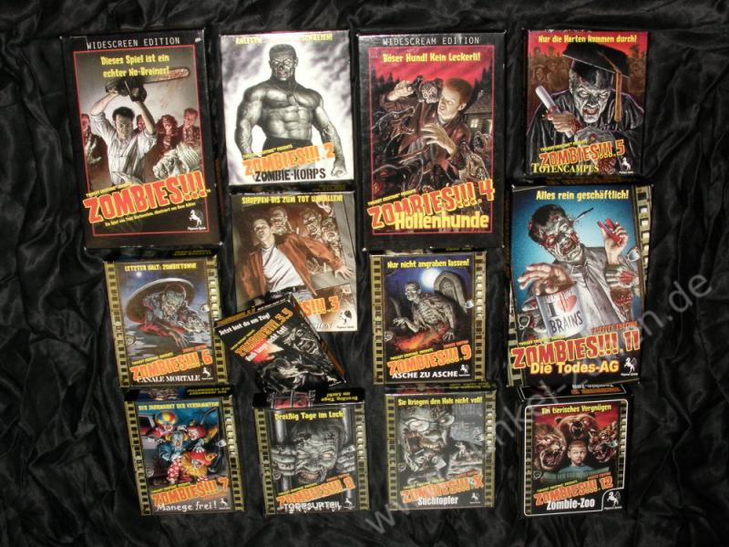 ZOMBIES!!! 1-12 BASISSPIEL + ALLE ERWEITERUNGEN - 1. + 2. Edition - Tabletop Brettspiel v. Pegasus 