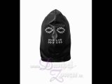 LEDERMASKE mit Ösen - schwarze Leder-Maske - Echtleder-Maske