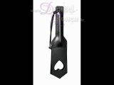 PADDEL KLATSCHE *PADDLE mit HERZ 2* - schwarzes Leder - BDSM Spanking Tool