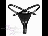 DAMEN LEDER-SLIP OUVERT - sexy BDSM-Lederslip im Schritt offen - Frauen BDSM Outfit 