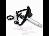 STRAP ON SCHWARZ MIT ALU-DILDO + ANAL-PLUG - Leder-Slip Aluminium-Dildos - Dildo-Slip