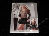 DAMEN NETZSHIRT SCHWARZ LANGARM UNISIZE S-L - sexy Fishnet Shirt Netz-Shirt mit Ärmeln