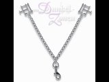 BRUSTNIPPEL-ZWINGEN - aus Metall mit Kette u. Karabiner - Brustnippelzwingen