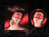 AUGENMASKE ROT SCHWARZ - Eye Mask Augen Maske blickdicht Leder Bad Kitty