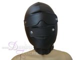 LEDERMASKE *DELUXE PROFESSIONAL 2* SCHWARZ - BDSM Mask Hood mit Silikon