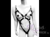 DAMEN BODY-HARNESS - Echtleder Körper-Geschirr Bodyharness Zaumzeug