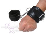 HANDFESSELN *PROFESSIONAL* 7CM EXTRA DICK - echtes Leder D-Ringe - schwarze Hand-Fesseln