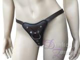 DAMEN LEDER-SLIP MIT O-RING BRAUN - sexy BDSM-Lederslip - Frauen Fetisch Outfit 