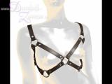 DAMEN BH BRAUN LEDER - Büstenhalter mit Metall O-Ringen - BDSM Outfit Bekleidung