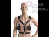 HERREN HARNESS V3 MIT HANDFESSELN - Leder-Riemen Outfit BDSM Bekleidung schwarz oder braun