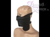 MASKE *HALF FACE LONG* SCHWARZ - Ledermaske Halbmaske Sklavenmaske