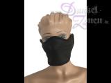 MASKE *HALF FACE SHORT* SCHWARZ - Ledermaske Halbmaske Sklavenmaske