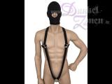 KÖRPERBAND BODYBAND MIT PENIS-RING - schwarzes Flexband Elastikband Gummizugband