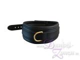 HALSFESSEL 5CM LEDER - schwarz mit goldenem Ring - Hals-Fessel