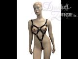 DAMEN BODY-HARNESS - Schwarzes Leder Körper-Geschirr Body-Harness Zaumzeug