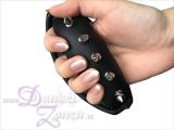 BDSM TOOL *VAMPIRE* - Kratz Reibe Reiz Massage Instrument Handschlaufe - schwarzes rotes Leder