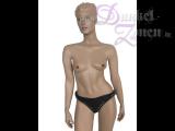 DAMEN LEDER-SLIP MIT NIETEN DEKO 1 - sexy Lederslip - Frauen Dessous Fetisch Outfit Bekleidung