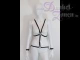 DAMEN RIEMENBODY *SLIM* MIT HANDFESSELN - Leder Harness Körper-Geschirr Outfit