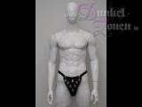 HERREN SLIP *MAN* - Leder Herrenslip mit Ziernieten - Slave-Outfit Sklaven-Bekleidung