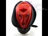 MASKE *RED* - schwarz rote Gesichts-Haubenmaske Kopfmaske Vollmaske mit Reißverschluss