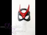 LEDERMASKE *RED DEVIL* - schwarz-rote Leder-Maske - Echtleder-Maske