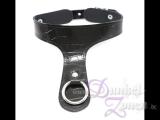DAMEN HALSBAND *DER O* KROKO - Leder Hals-Band Halsfessel - schwarz rot matt Lack