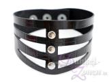 HALSBAND KROKO *RIEMCHEN LOOK* - Leder Hals-Band - schwarz rot matt Lack