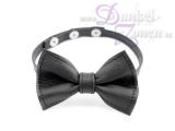 HALSBAND FLIEGE *YOUR SERVANT* - Lederhalsband schwarz Haus-Diener Butler