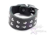 ARMBAND *DOUBLE* LEDER MIT NIETEN 2-REIHIG - schwarzes Lederarmband