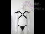 HERREN HARNESS SLIP SET *GLADIATOR* - Echtleder Riemen + Schulter-Stücke Leder-Zaumzeug