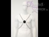 KETTENHARNESS *NICE CHAINS* - Kreuzform Metallketten Geschirr mit Leder-Ronde - BDSM Outfit