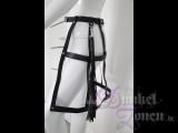 DAMEN ROCK *DEMON* - Facetten Rock aus echtem Leder mit Peitsche - Ledernetz-Rock Skirt