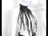 DAMEN HALSFESSEL HALSBAND *FRINGE* - Leder Fransen Hals-Fessel - BDSM Fetisch Bekleidung Outfit