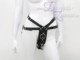 KEUSCHHEITSGÜRTEL *CHASTITY DOMINATION* - Leder-Slip Gurt schwarz mit Riemen + O-Ring