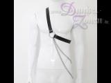 HERREN HARNESS *NICE MAN* - Leder-Riemen mit Metall-Ketten - cooles asymmetrisches Outfit