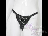 LUXUS-SLIP 1.0 - Leder-Slip Geschirr schwarz - verstellbar + 3 O-Ringe