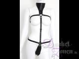 DAMEN BODY *MODERN WOMAN* - sexy Leder Outfit schwarz - SM Fetisch Bekleidung