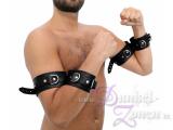 ARM-FIXATOR - Bizeps-Fessel für Oberarm mit Unterarm - SM LXL Leder-Fessel-Paar