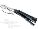 PEITSCHE GUMMI RUBBER MIT METALL-GRIFF - 10 Riemen Riemenpeitsche