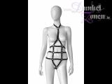 DAMEN LEDER RIEMEN BODY - Körper Harness schwarz - Fetisch BDSM Outfit