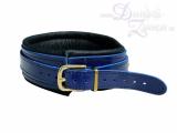 *MODERN BLUE MEETS BAROQUE GOLD* System - blaue Leder Hals-Fessel mit goldenen Metallteilen