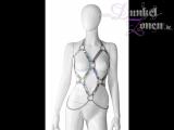 DAMEN BODY *HOLOGRAPHIC* PVC Ketten Kombination schimmernd schillernd - BDSM Fetisch Mode Outfit