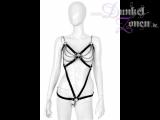 DAMEN LEDER KETTEN KOMBI - Harness Body Geschirr Zaumzeug Kombination - sexy BDSM-Outfit