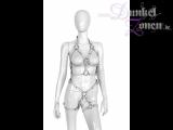 DAMEN LEDER BODY HARNESS *WOMAN IN WHITE* - weiß BDSM Klinik Fetisch Krankenschwester Doktorspiele