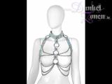 DAMEN BH *HOLOGRAPHIC* PVC Ketten Kombination schimmernd schillernd - BDSM Fetisch Mode Outfit