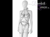 DAMEN LEDER KETTEN KOMBI *KLINIK* - Harness Body - Krankenschwester Doktorspiele - weiß oder pink