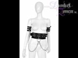 TAILLEN GURT *RUSTIC* mit OBERARM-FESSELN und METALL-KETTEN - BDSM Outfit Accessoire