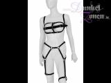 DAMEN LEDER BODY RIEMEN SET *BOUND YOU BREAST* - Harness Brust-Presse Strapse Gurt