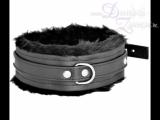 HALSFESSEL *COUTURE* 5CM LEDER - schwarz innen mit Kunstpelz - Hals-Fessel