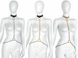 DAMEN CHAINS BODY - sexy Ketten Zaumzeug mit Halsband - diverse Farben - BDSM-Outfit